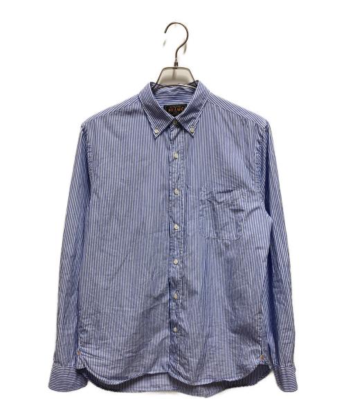 BEAMS PLUS（ビームスプラス）BEAMS PLUS (ビームスプラス) B.D. London Stripe100/2 Broad ブルー サイズ:Ｍの古着・服飾アイテム