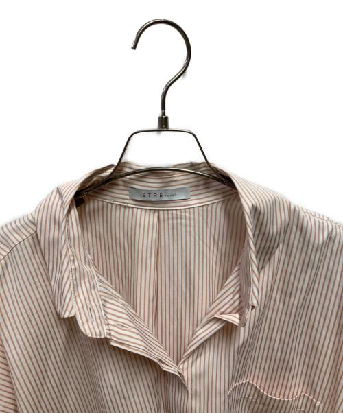 ETRE TOKYO（エトレトウキョウ）ETRE TOKYO (エトレトウキョウ) サイドスリットストライプシャツ ベージュ サイズ:FREEの古着・服飾アイテム