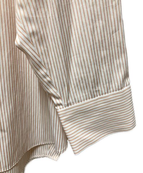 ETRE TOKYO（エトレトウキョウ）ETRE TOKYO (エトレトウキョウ) サイドスリットストライプシャツ ベージュ サイズ:FREEの古着・服飾アイテム