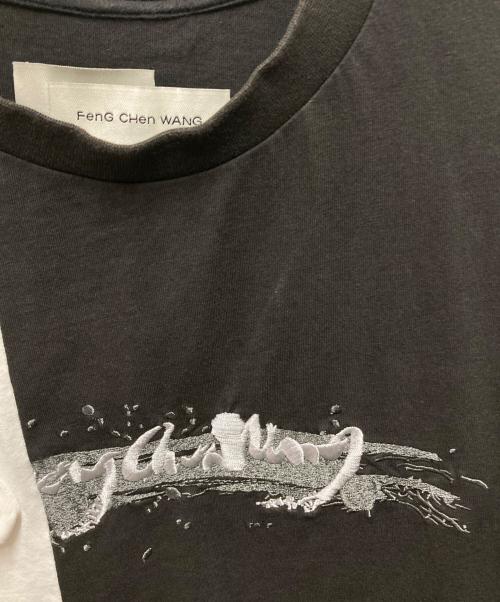 FenG CHen WANG（フェンチェンワン）FenG CHen WANG (フェンチェンワン) 3DロゴTシャツ ブラック サイズ:Ｓの古着・服飾アイテム