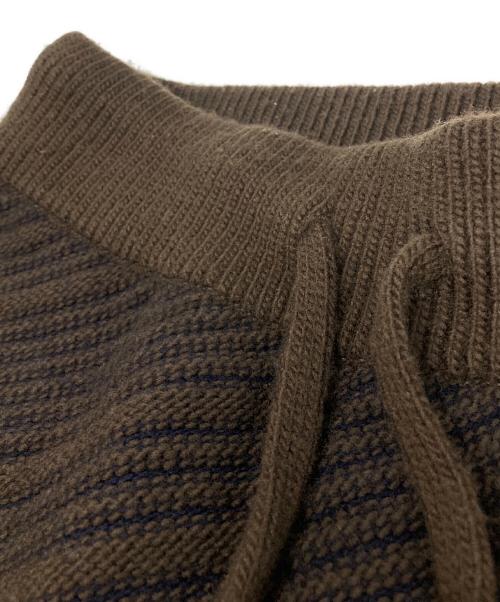 YOKE（ヨーク）YOKE (ヨーク) Bias Border Knit Pants ブラウン サイズ:2の古着・服飾アイテム