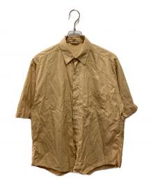 AURALEE（オーラリー）の古着「WASHED FINX TWILL BIG HALF SLEEVED SHIRT」｜ベージュ