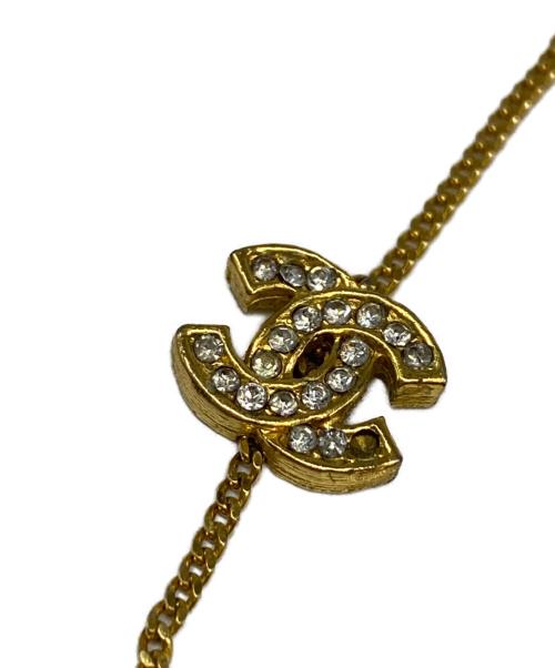 CHANEL（シャネル）CHANEL (シャネル) ラインストーンココマークブレスレット ゴールドの古着・服飾アイテム