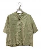 MHLエムエイチエル）の古着「COTTON RAMIE POPLIN SS SHIRT」｜グリーン