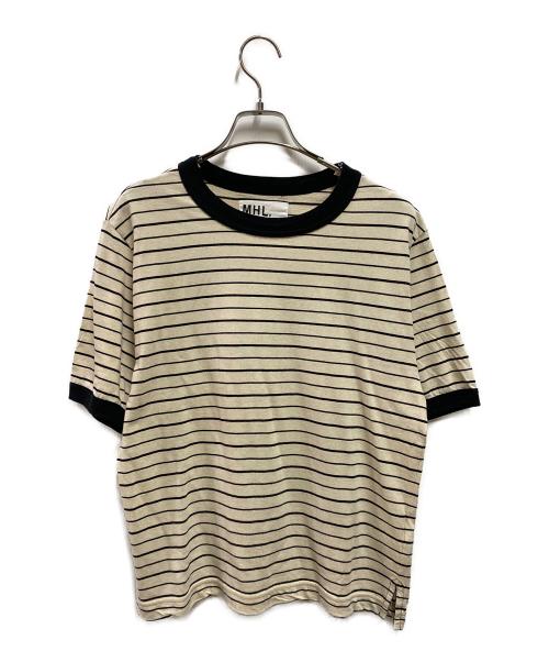 MHL（エムエイチエル）MHL (エムエイチエル) COTTON LINEN STRIPE JERSEY ベージュ×ブラック サイズ:2の古着・服飾アイテム