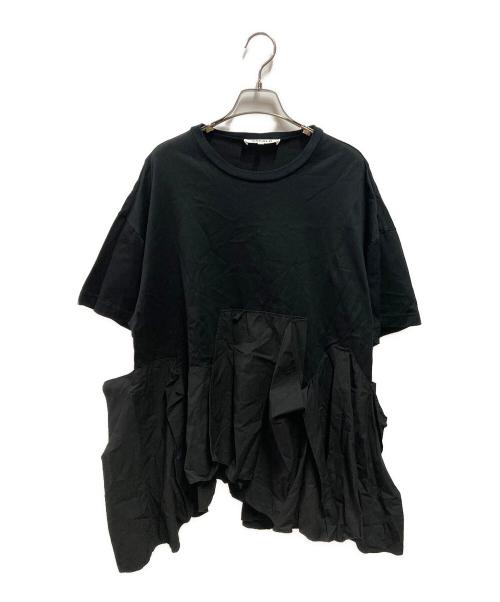 ENFOLD（エンフォルド）ENFOLD (エンフォルド) シルケット天竺コンビフレアTシャツ ブラック サイズ:38の古着・服飾アイテム