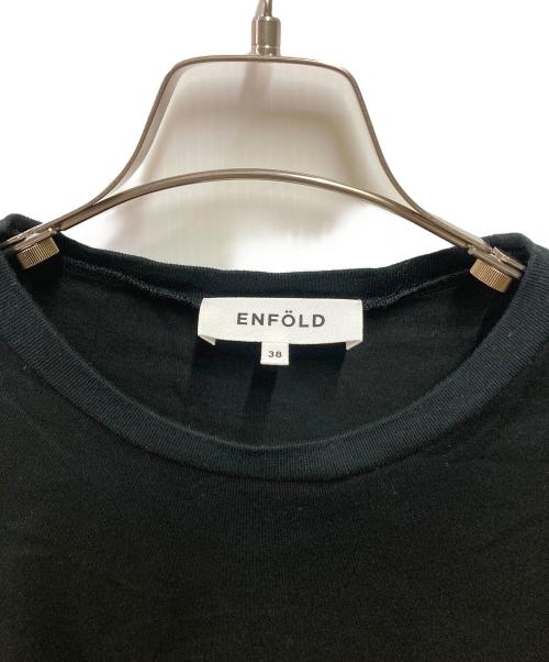 ENFOLD（エンフォルド）ENFOLD (エンフォルド) シルケット天竺コンビフレアTシャツ ブラック サイズ:38の古着・服飾アイテム
