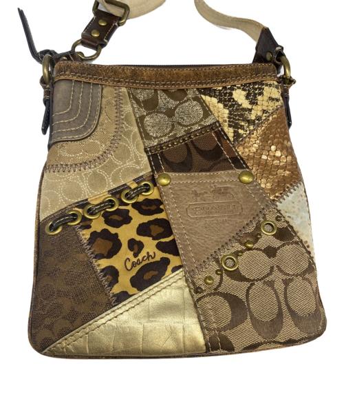 COACH（コーチ）COACH (コーチ) パッチワークショルダーバッグ ブラウンの古着・服飾アイテム