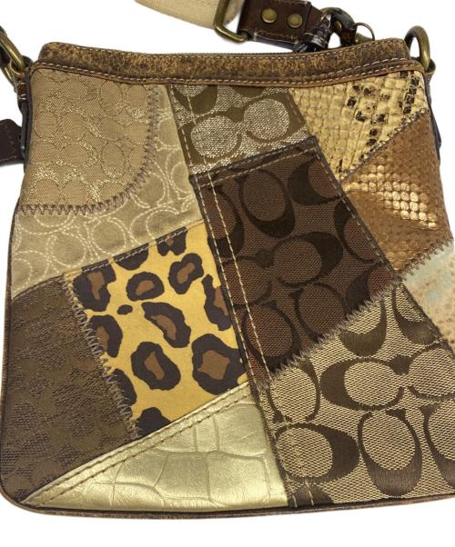 COACH（コーチ）COACH (コーチ) パッチワークショルダーバッグ ブラウンの古着・服飾アイテム