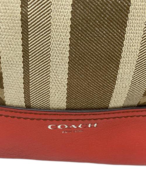 COACH（コーチ）COACH (コーチ) ショルダーバッグ レッド×ベージュの古着・服飾アイテム
