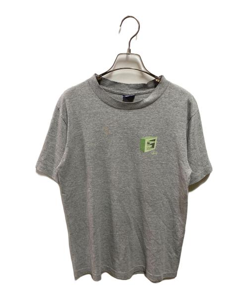 stussy（ステューシー）stussy (ステューシー) ブロックロゴプリントTシャツ グレー サイズ:Sの古着・服飾アイテム