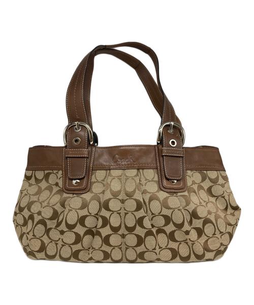 COACH（コーチ）COACH (コーチ) シグネチャーハンドバッグ ソーホー ベージュの古着・服飾アイテム