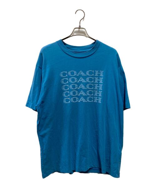 COACH（コーチ）COACH (コーチ) シグネチャー スタック Tシャツ ブルー サイズ:Mの古着・服飾アイテム