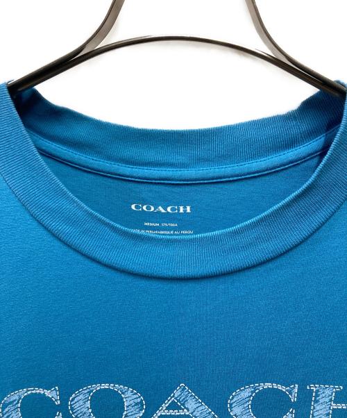 COACH（コーチ）COACH (コーチ) シグネチャー スタック Tシャツ ブルー サイズ:Mの古着・服飾アイテム