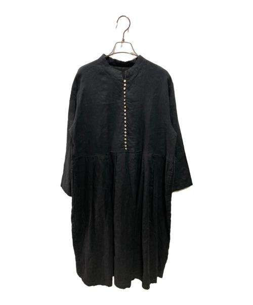 08MAB（ゼロハチマブ）08MAB (ゼロハチマブ) リネンワンピース ブラック サイズ:ＦＲＥＥの古着・服飾アイテム