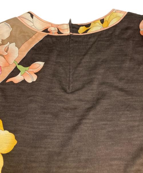 LEONARD FASHION（レオナールファッション）LEONARD FASHION (レオナールファッション) フラワープリントカットソー ブラウン サイズ:38の古着・服飾アイテム