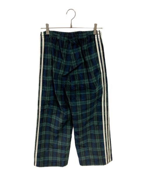 adidas（アディダス）adidas (アディダス) コーデュロイ タータン ワイドレッグパンツ グリーン サイズ:Sの古着・服飾アイテム