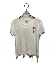 Vivienne Westwood RED LABEL（ヴィヴィアンウエストウッドレッドレーベル）の古着「リボンオーブプリントTシャツ」｜ホワイト