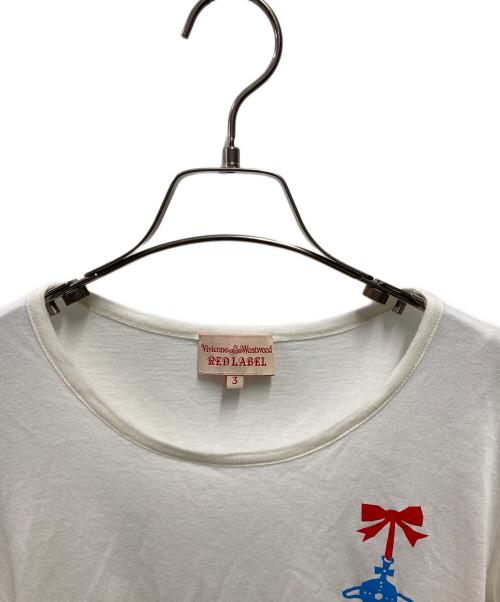 Vivienne Westwood RED LABEL（ヴィヴィアンウエストウッドレッドレーベル）Vivienne Westwood RED LABEL (ヴィヴィアンウエストウッドレッドレーベル) リボンオーブプリントTシャツ ホワイト サイズ:3の古着・服飾アイテム
