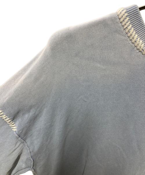 MAISON SPECIAL（メゾンスペシャル）MAISON SPECIAL (メゾンスペシャル) High Twist Prime-Over Pigment Bleach Crew Neck Knit T-shirt スカイブルー サイズ:01の古着・服飾アイテム
