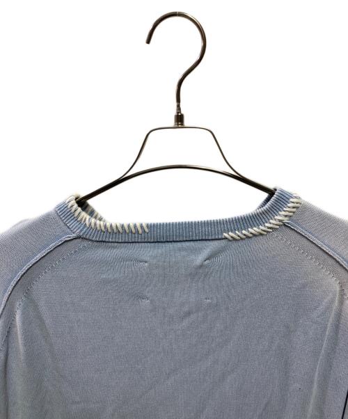 MAISON SPECIAL（メゾンスペシャル）MAISON SPECIAL (メゾンスペシャル) High Twist Prime-Over Pigment Bleach Crew Neck Knit T-shirt スカイブルー サイズ:01の古着・服飾アイテム
