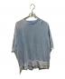 MAISON SPECIAL（メゾンスペシャル）の古着「High Twist Prime-Over Pigment Bleach Crew Neck Knit T-shirt」｜スカイブルー