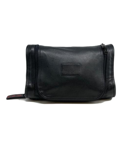 TUMI（トゥミ）TUMI (トゥミ) レザークラッチバッグ ブラックの古着・服飾アイテム