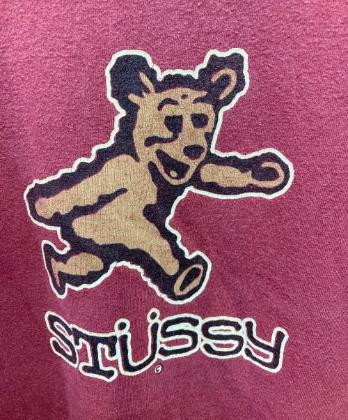 stussy（ステューシー）stussy (ステューシー) 80’s Bear Design Tee レッド サイズ:Ｌの古着・服飾アイテム