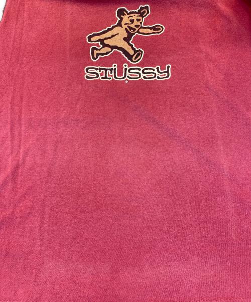 stussy（ステューシー）stussy (ステューシー) 80’s Bear Design Tee レッド サイズ:Ｌの古着・服飾アイテム