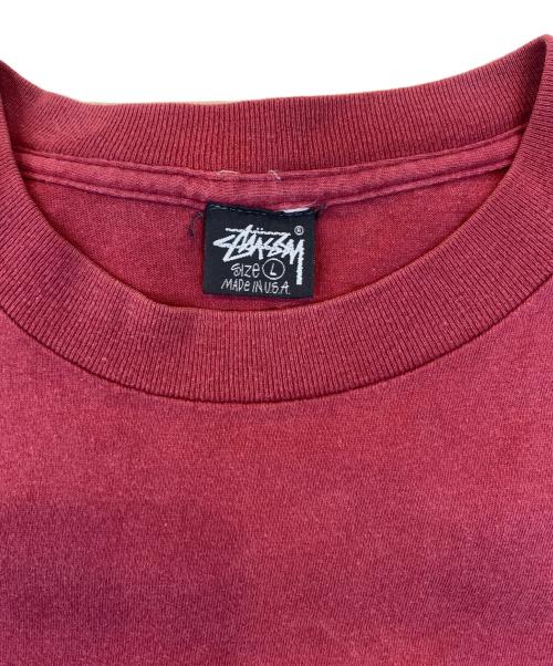 stussy（ステューシー）stussy (ステューシー) 80’s Bear Design Tee レッド サイズ:Ｌの古着・服飾アイテム