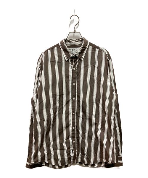 Frank&Eileen（フランクアンドアイリーン）Frank&Eileen (フランクアンドアイリーン) ストライプシャツ ブラウン サイズ:Ｌの古着・服飾アイテム