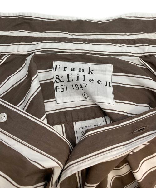 Frank&Eileen（フランクアンドアイリーン）Frank&Eileen (フランクアンドアイリーン) ストライプシャツ ブラウン サイズ:Ｌの古着・服飾アイテム