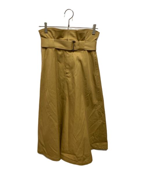 UNITED ARROWS（ユナイテッドアローズ）UNITED ARROWS (ユナイテッドアローズ) ベルテッド フレアスカート ブラウン サイズ:36の古着・服飾アイテム