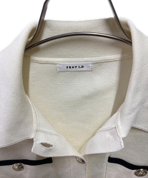 FRAY ID（フレイ アイディー）FRAY ID (フレイ アイディー) バイカラーポケットニットワンピース ホワイト 未使用品の古着・服飾アイテム