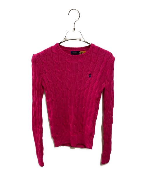 POLO RALPH LAUREN（ポロ・ラルフローレン）POLO RALPH LAUREN (ポロ・ラルフローレン) ケーブルニット ショッキングピンク サイズ:XS 未使用品の古着・服飾アイテム