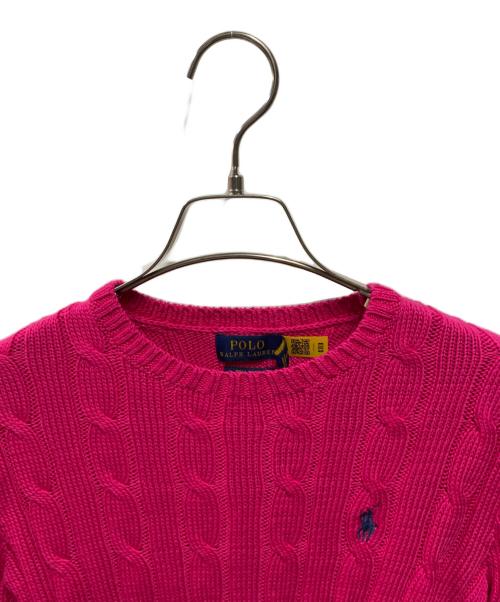 POLO RALPH LAUREN（ポロ・ラルフローレン）POLO RALPH LAUREN (ポロ・ラルフローレン) ケーブルニット ショッキングピンク サイズ:XS 未使用品の古着・服飾アイテム