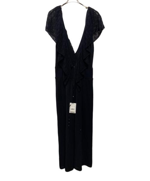 Ameri（アメリ）Ameri (アメリ) MEDI RUFFLE KNIT ROMPERS ブラック サイズ:M 未使用品の古着・服飾アイテム