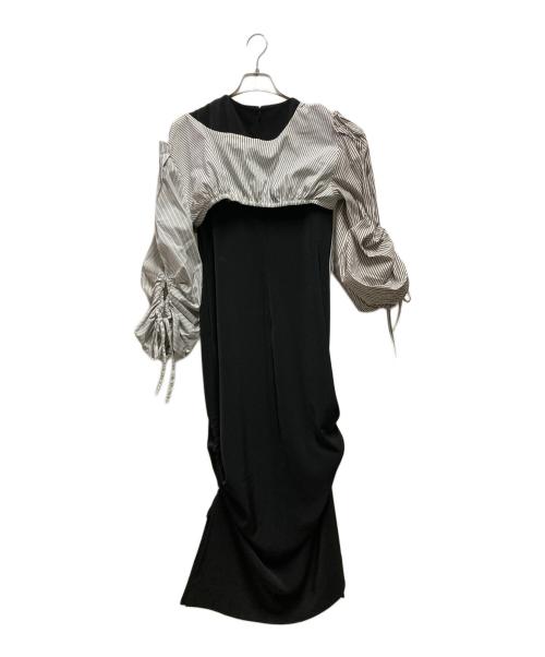 UN3D.（アンスリード）UN3D. (アンスリード) MIX SHIRT LAYERED OP ブラック サイズ:Mの古着・服飾アイテム