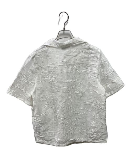maison kitsune（メゾンキツネ）maison kitsune (メゾンキツネ) Parisian Map シアー リゾート シャツ ホワイト サイズ:34 未使用品の古着・服飾アイテム