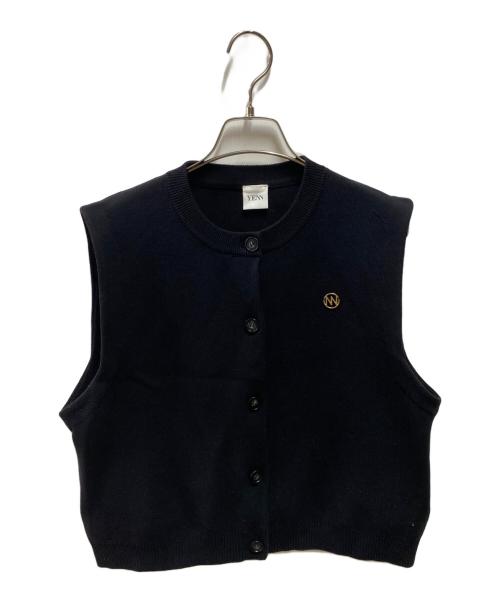 YENN（イエン）YENN (イエン) DOUBLE FACE KNIT VEST ブラック サイズ:FREEの古着・服飾アイテム