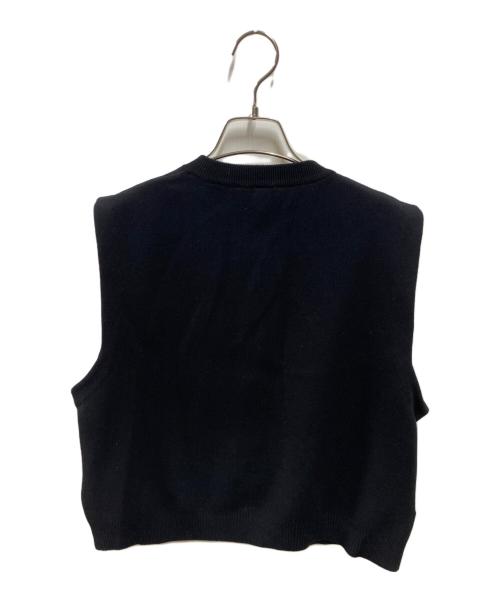 YENN（イエン）YENN (イエン) DOUBLE FACE KNIT VEST ブラック サイズ:FREEの古着・服飾アイテム