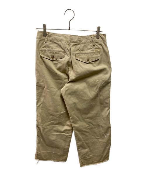 POLO RALPH LAUREN（ポロ・ラルフローレン）POLO RALPH LAUREN (ポロ・ラルフローレン) リペア加工クロップドチノパン ベージュ サイズ:2の古着・服飾アイテム