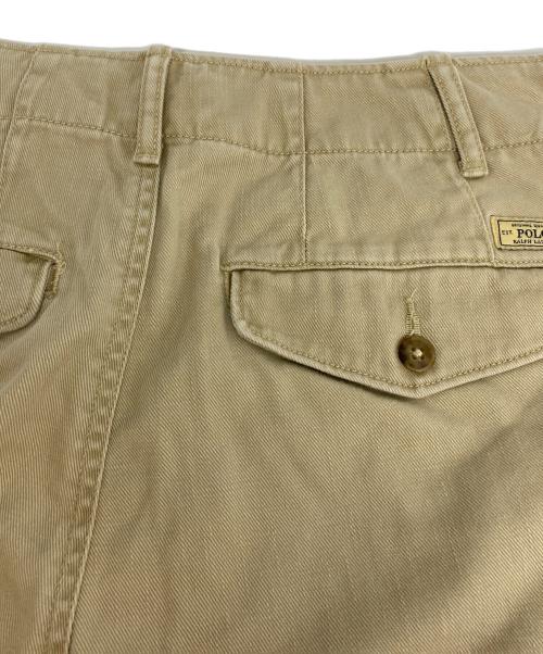 POLO RALPH LAUREN（ポロ・ラルフローレン）POLO RALPH LAUREN (ポロ・ラルフローレン) リペア加工クロップドチノパン ベージュ サイズ:2の古着・服飾アイテム