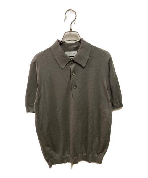 TOMORROW LAND（トゥモローランド）TOMORROW LAND (トゥモローランド) シルクコットン ニットポロシャツ SESIA グレー サイズ:Mの古着・服飾アイテム