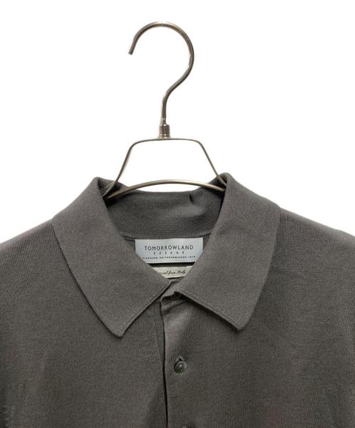TOMORROW LAND（トゥモローランド）TOMORROW LAND (トゥモローランド) シルクコットン ニットポロシャツ SESIA グレー サイズ:Mの古着・服飾アイテム