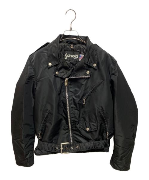 Schott（ショット）Schott (ショット) ナイロンライダースジャケット ブラック サイズ:40の古着・服飾アイテム