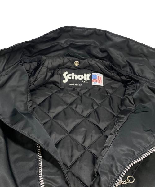 Schott（ショット）Schott (ショット) ナイロンライダースジャケット ブラック サイズ:40の古着・服飾アイテム