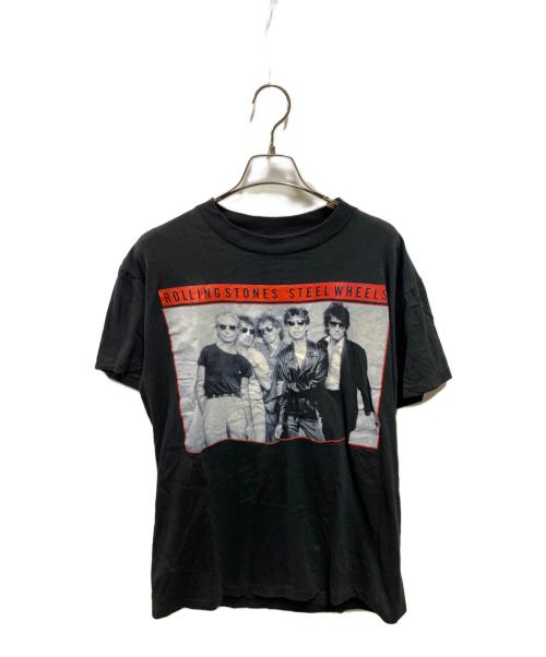 ROLLING STONES（ローリングストーンズ）ROLLING STONES (ローリングストーンズ) HANDTEX (ハンドテックス) Tシャツ コピーライト89年 ブラック サイズ:Ｌの古着・服飾アイテム