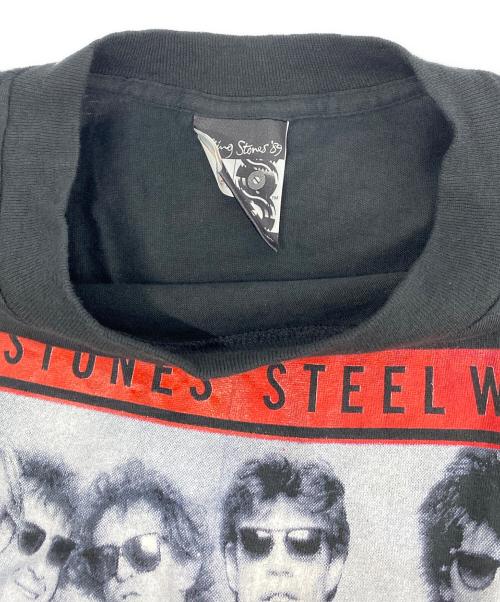 ROLLING STONES（ローリングストーンズ）ROLLING STONES (ローリングストーンズ) HANDTEX (ハンドテックス) Tシャツ コピーライト89年 ブラック サイズ:Ｌの古着・服飾アイテム
