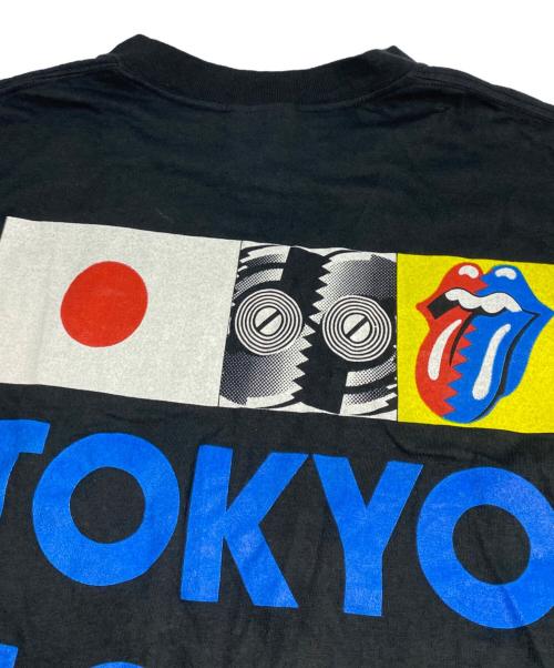 ROLLING STONES（ローリングストーンズ）ROLLING STONES (ローリングストーンズ) HANDTEX (ハンドテックス) Tシャツ コピーライト89年 ブラック サイズ:Ｌの古着・服飾アイテム